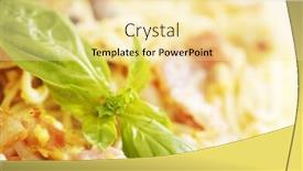  Presentation with bacon - Presentation design consisting of spaghetti-carbonara-with-fried-bacon background and a blonde colored foreground