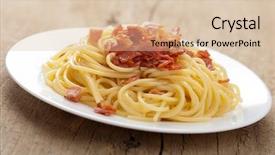 Presentation with spaghetti - Presentation theme enhanced with spaghetti carbonara background and a lemonade colored foreground