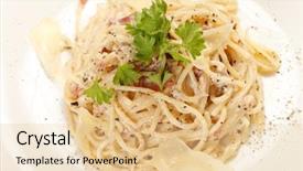  Presentation with spaghetti - Cool new PPT theme with spaghetti carbonara backdrop and a lemonade colored foreground