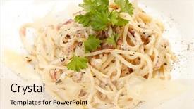  Presentation with spaghetti - Presentation enhanced with spaghetti carbonara background and a lemonade colored foreground