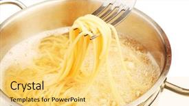  Presentation with food white - Beautiful PPT theme featuring food theme spaghetti backdrop and a yellow colored foreground