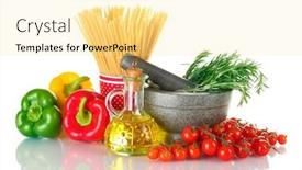  Presentation with mortar - Beautiful slide deck featuring spaghetti-in-cup-rosemary backdrop and a blonde colored foreground