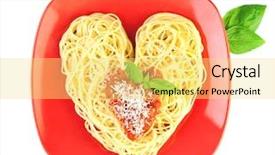  Presentation with black white love - Amazing presentation theme having spaghetti isolated on white heart backdrop and a yellow colored foreground