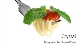  Presentation with pasta sauce - Cool new theme with spaghetti pasta with tomato sauce backdrop and a white colored foreground