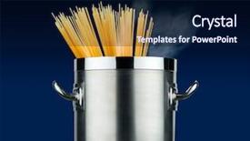  Presentation with induction charging - Colorful PPT layouts enhanced with spaghetti pot on induction plate backdrop and a navy blue colored foreground