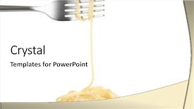 Presentation with spaghetti - Slide deck having spaghetti rolled on fork isolated background and a white colored foreground