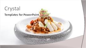  Presentation with italy food - Slide set consisting of spaghetti-with-baked-tomato background and a white colored foreground