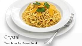  Presentation with italian cuisine - Presentation consisting of spaghetti with bottarga italian cuisine background and a white colored foreground