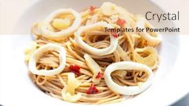  Presentation with chilli - Theme enhanced with spaghetti-with-calamari-chilli-pepper background and a lemonade colored foreground