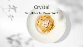  Presentation with crab - PPT theme having spaghetti-with-crab-meat background and a white colored foreground