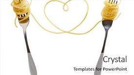  Presentation with spaghetti - PPT theme enhanced with spaghetti with fork spaghetti heart background and a white colored foreground