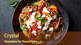  Presentation with spaghetti - Presentation theme with spaghetti with fresh tomato sauce background and a tawny brown colored foreground