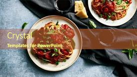  Presentation with spaghetti - PPT theme featuring spaghetti-with-fresh-tomato-sauce background and a red colored foreground