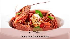  Presentation with italy food - Colorful presentation enhanced with spaghetti-with-lobster-served-traditional backdrop and a red colored foreground