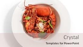  Presentation with italy food - Presentation design having spaghetti-with-lobster-served-traditional background and a soft green colored foreground