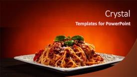  Presentation with spaghetti - Audience pleasing slides consisting of spaghetti-with-marinara-sauce-meat backdrop and a tawny brown colored foreground