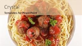  Presentation with meatball - Theme having spaghetti-with-meatball-and-tomato background and a lemonade colored foreground