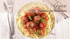  Presentation with meatball - Slide set consisting of spaghetti-with-meatball-and-tomato background and a lemonade colored foreground