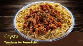  Presentation with spaghetti - Slide deck enhanced with spaghetti-with-minced-meat-tomato background and a tawny brown colored foreground