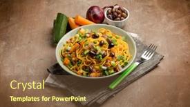  Presentation with saffron - Presentation theme consisting of spaghetti-with-saffron-peas-black background and a tawny brown colored foreground