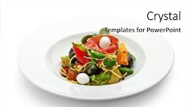  Presentation with hydroponics vegetables hydroponic vegetable - Colorful PPT layouts enhanced with spaghetti with vegetables ham black backdrop and a white colored foreground