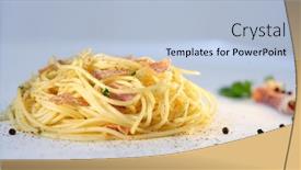  Presentation with spaghetti - Beautiful presentation theme featuring spaghetti backdrop and a light blue colored foreground
