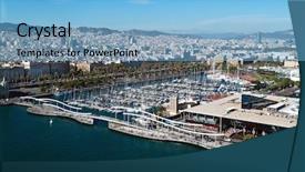  Presentation with logo barcelona - Amazing PPT theme having spain - barcelona - rambla del mar backdrop and a  colored foreground