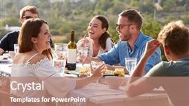  Presentation with group of three young girl - PPT layouts consisting of spain - group of young friends enjoying background and a coral colored foreground