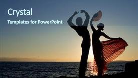  Presentation with spanish - Cool new slides with spain - spanish dancers backdrop and a ocean colored foreground