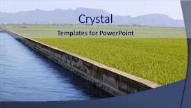  Presentation with canal irrigation - Slides enhanced with spain and blue irrigation canal background and a sky blue colored foreground