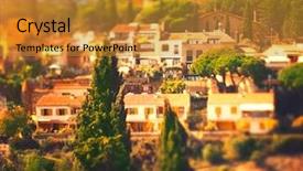  Presentation with mediterranean - Colorful PPT layouts enhanced with spain catalonia streets of old mediterranean towns soft focus backdrop and a gold colored foreground