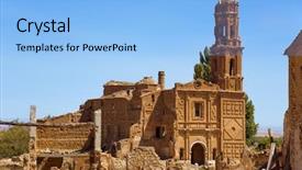  Presentation with civil war - Slides with spain destroyed during the spanish background and a light blue colored foreground