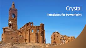  Presentation with civil war - PPT layouts with spain destroyed during the spanish background and a teal colored foreground