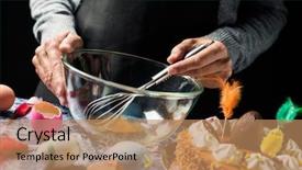  Presentation with chick - Presentation with spain on easter monday background and a coral colored foreground