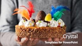  Presentation with chick - Cool new PPT theme with spain on easter monday backdrop and a tawny brown colored foreground