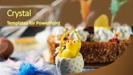  Presentation with chick - Colorful PPT layouts enhanced with spain on easter monday backdrop and a tawny brown colored foreground