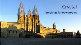  Presentation with pilgrimage - Slide deck featuring spain one of the main background and a light blue colored foreground