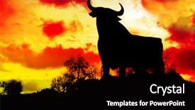  Presentation with spain - PPT layouts enhanced with spain silhouette of a bull background and a black colored foreground