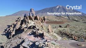  Presentation with volcano - Presentation theme enhanced with spain slides - teide volcano tenerife canaries background and a  colored foreground