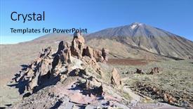  Presentation with volcano - Theme consisting of spain slides - teide volcano tenerife canaries background and a  colored foreground