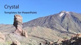  Presentation with earthquake and volcano - Beautiful presentation theme featuring spain slides - teide volcano tenerife canaries backdrop and a  colored foreground