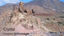  Presentation with geological - PPT theme featuring spain slides - weird geological formations background and a coral colored foreground
