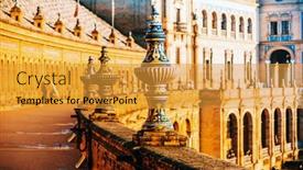  Presentation with square - PPT layouts consisting of spain-square-is-a-plaza background and a gold colored foreground