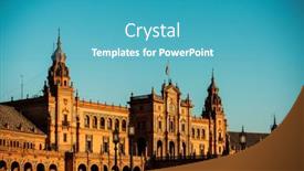  Presentation with square - Presentation design enhanced with spain-square-is-a-plaza background and a teal colored foreground