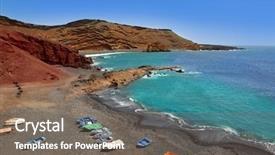  Presentation with atlantic - Theme consisting of spain travel - lanzarote el golfo atlantic ocean background and a  colored foreground