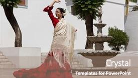  Presentation with traditional dancing - Cool new presentation theme with spain travel - woman traditional spanish flamenco dancer backdrop and a coral colored foreground