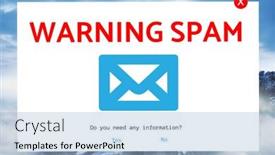  Presentation with spam - Audience pleasing slide set consisting of spam email alarm interface backdrop and a light blue colored foreground