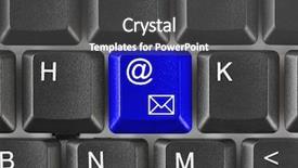  Presentation with spam - Presentation enhanced with spam emails - computer keyboard with e-mail key background and a dark gray colored foreground