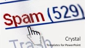  Presentation with spam - Beautiful presentation theme featuring spam junk e-mail box backdrop and a white colored foreground