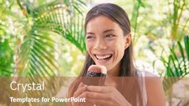  Presentation with food market - PPT theme with spam-musubi-rice-ball-sandwich background and a coral colored foreground